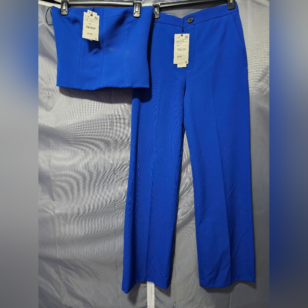 Zara Bright Royal Blue Wide Leg Pants